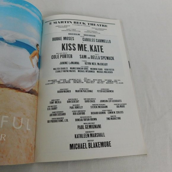 LOT Kiss Me Kate Playbill Note September 2001 Burke Moses Carolee Carmello - Picture 5 of 12